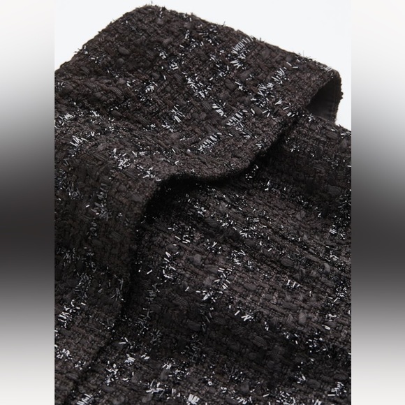 H&M NWT black tweed textured mini dress - Picture 6 of 7